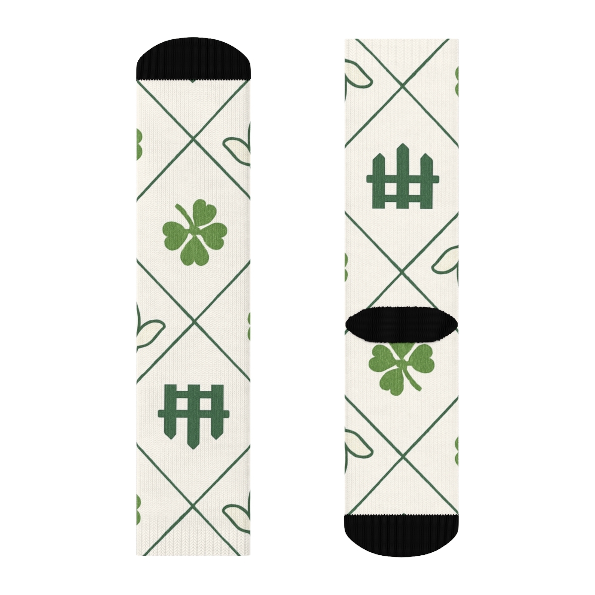 Clover Lattice With Sheep Motifs premium sports crew socks
