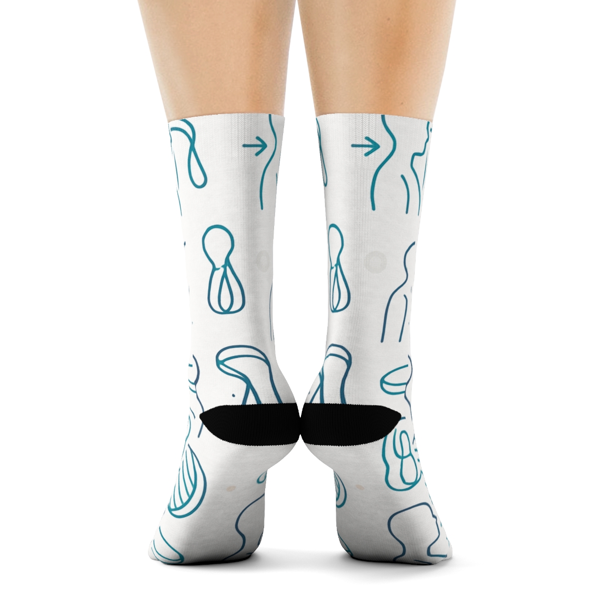 Postural Corrections With Physical Therapist Icons comfortable cotton crew socks