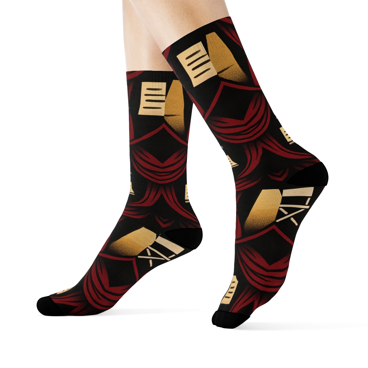 Curtain Lattice With Actor Spotlight Tiles trendy patterned crew socks