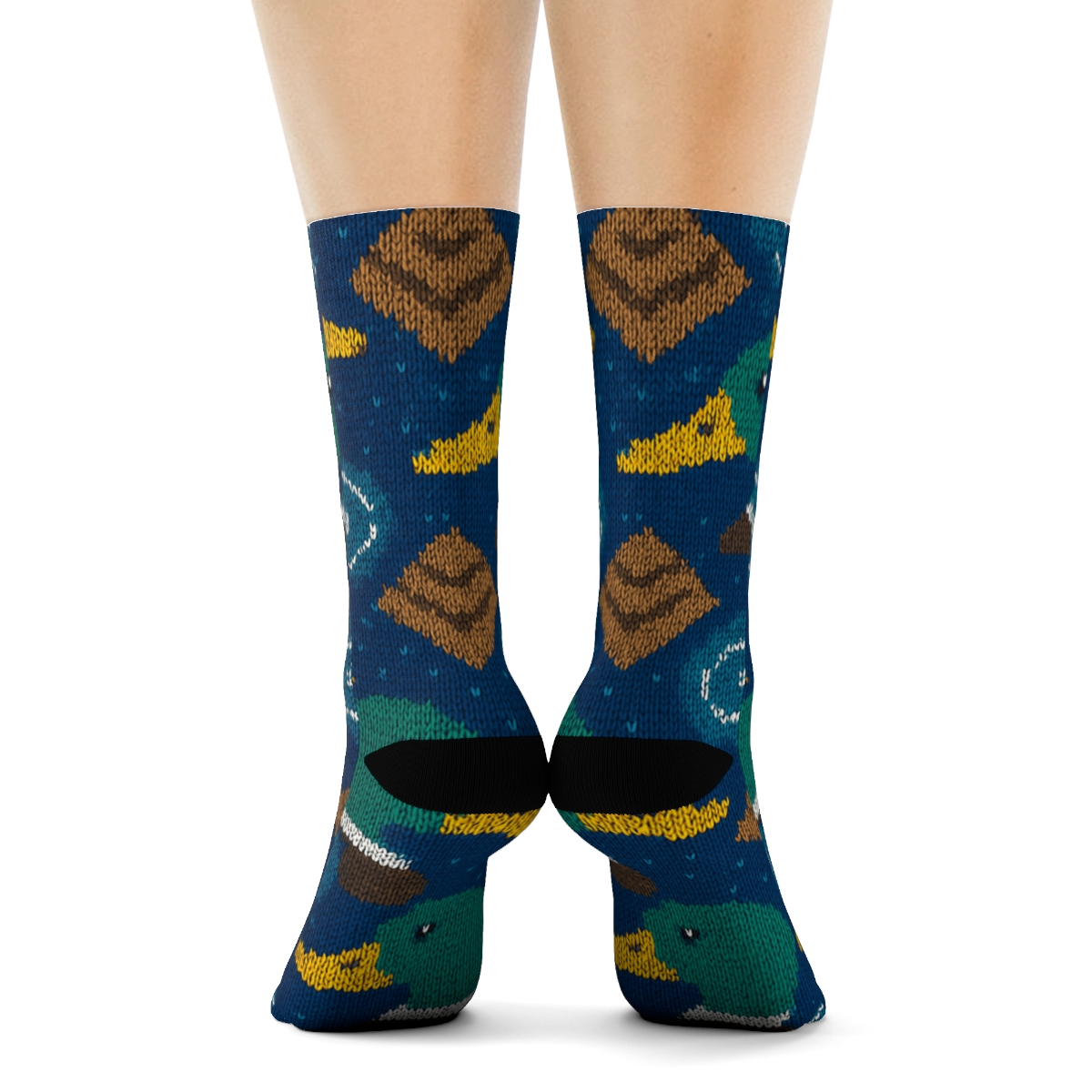 Knitted Pond Rhythm Duck Pattern trendy patterned crew socks