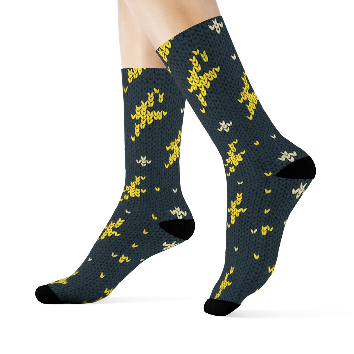 Micro Bolt Scatter Knit Illusion unique graphic crew socks