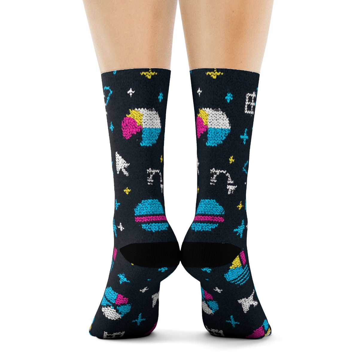 Graphic Designer Pixel Constellation Pattern soft everyday crew socks