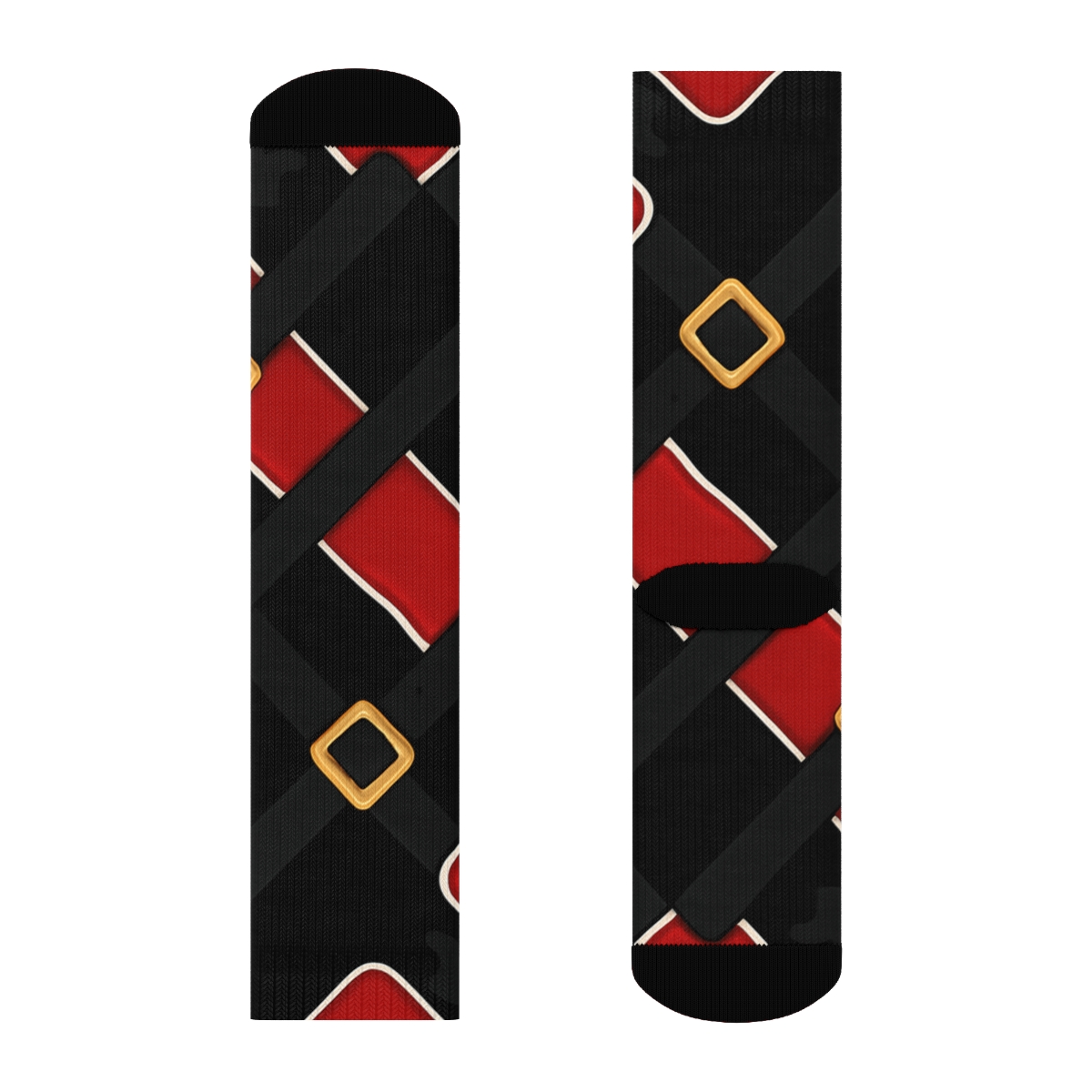Santa Belt Lattice On Midnight Field stylish athletic crew socks