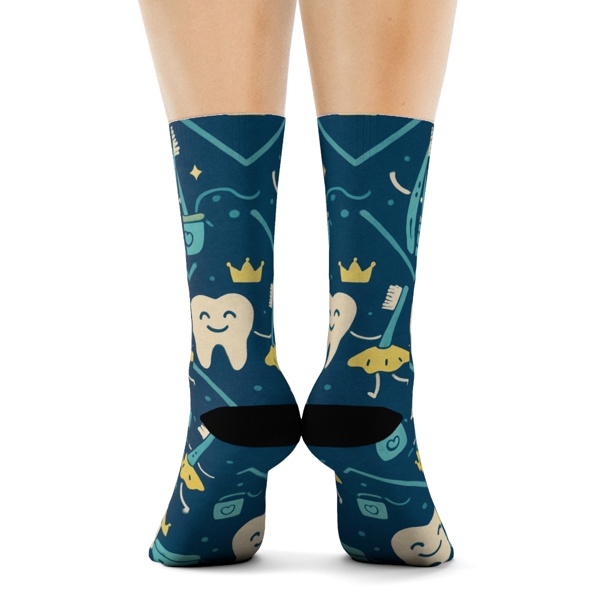 Dentist Toothbrush Chevron Carnival custom crew socks