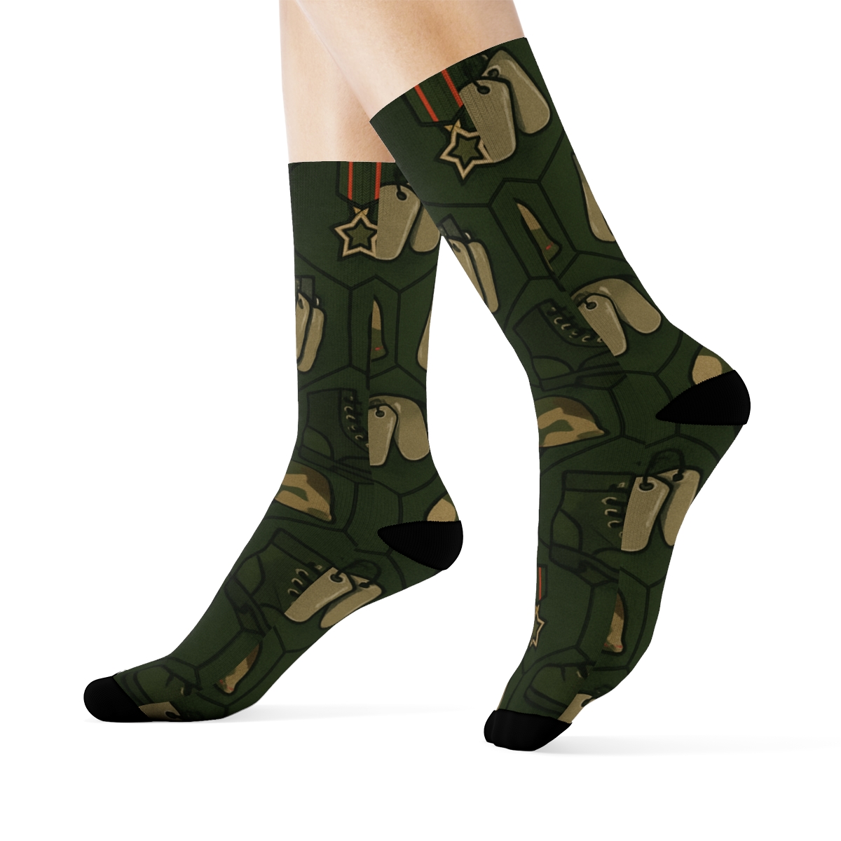 Camouflage Lattice Soldier Field custom crew socks