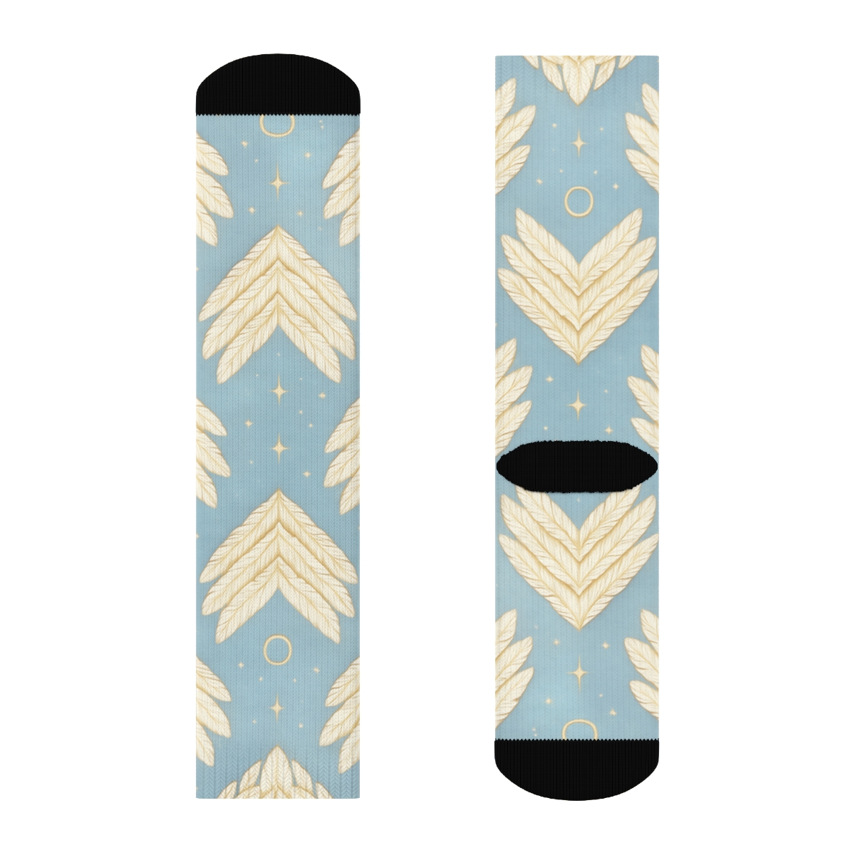 Feather Chevron In Angel Light personalized crew socks