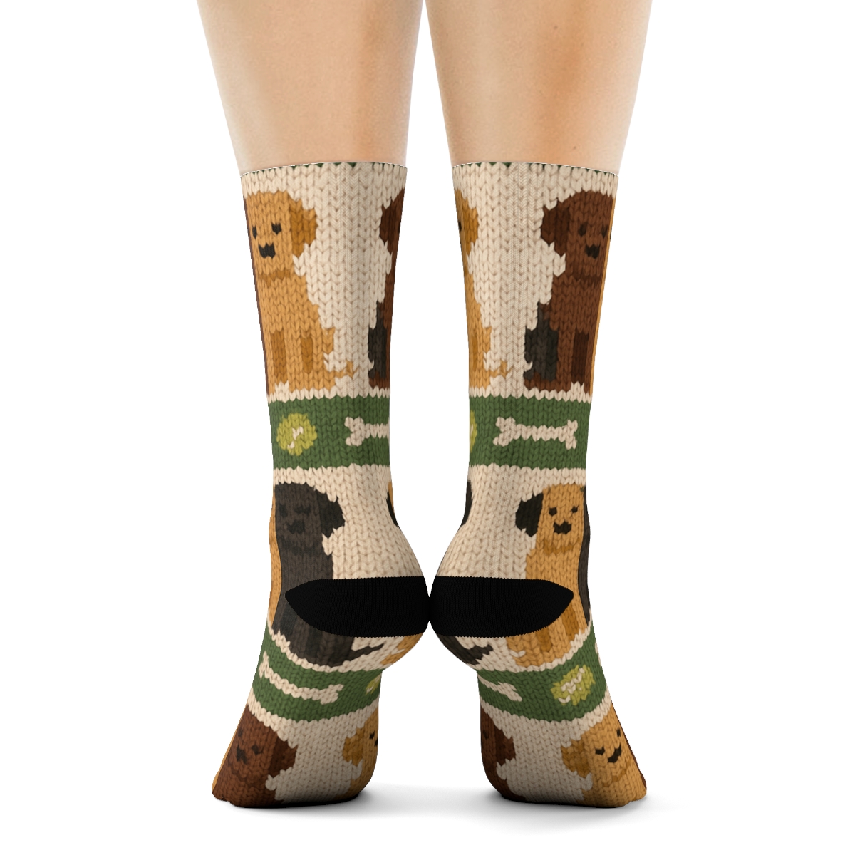 Labrador Retriever-Inspired Park Knit Illusion custom crew socks