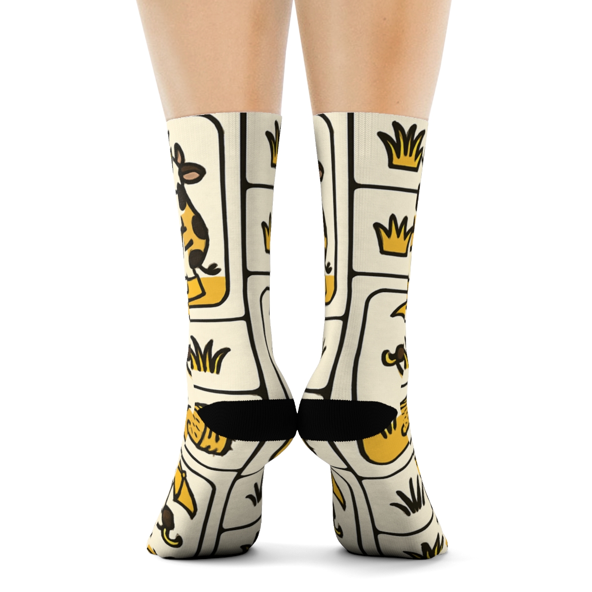 Pasture Parade With Cow Spotlight soft everyday crew socks