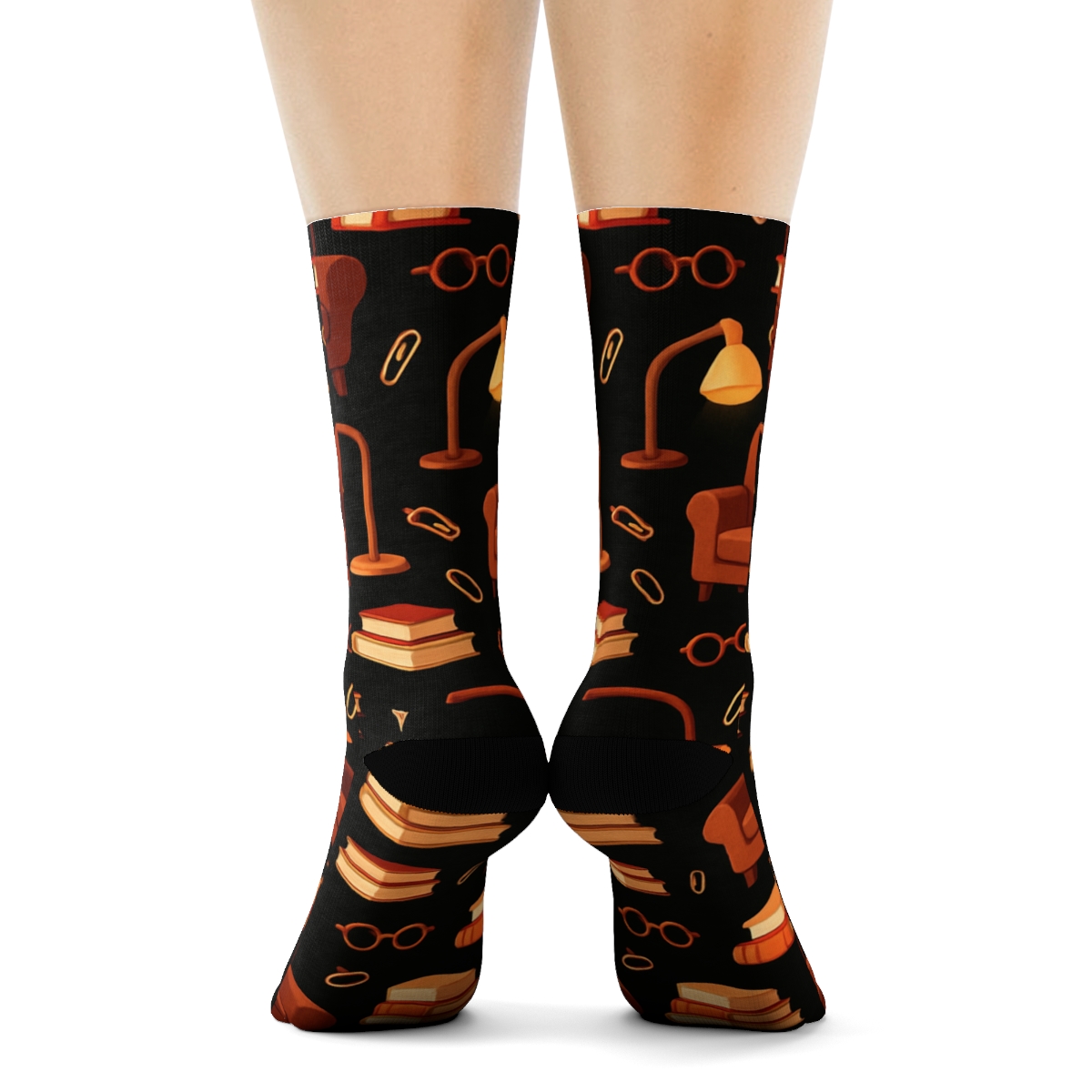 Cozy Reading Nook Pattern For Librarian soft everyday crew socks