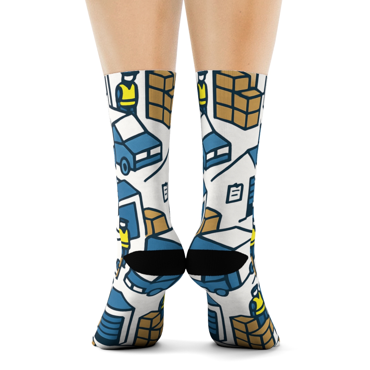 Loading Dock Tessellation, Warehouse Worker custom crew socks