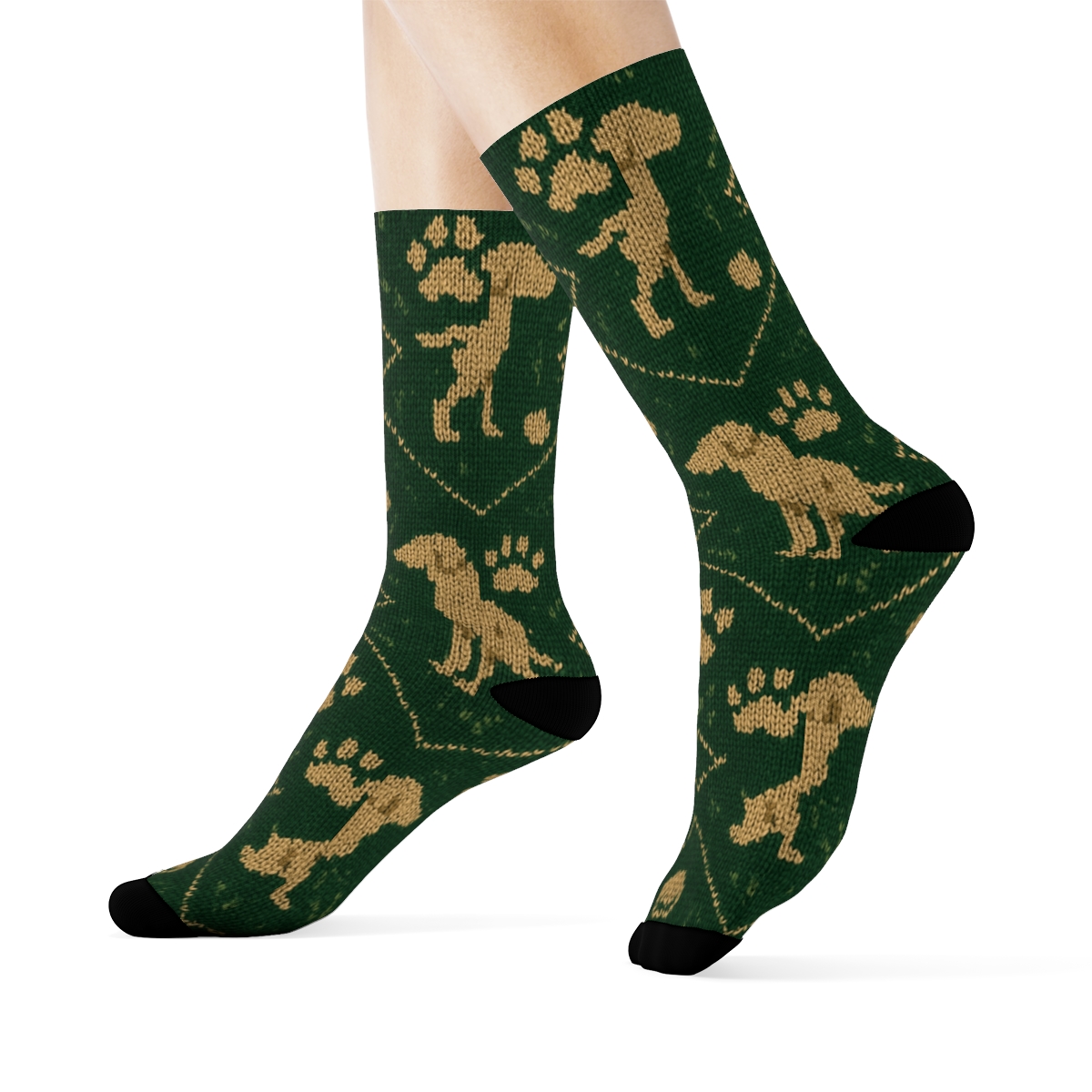 Knitted Pattern Illusion Labrador Retriever Park Lattice comfortable cotton crew socks