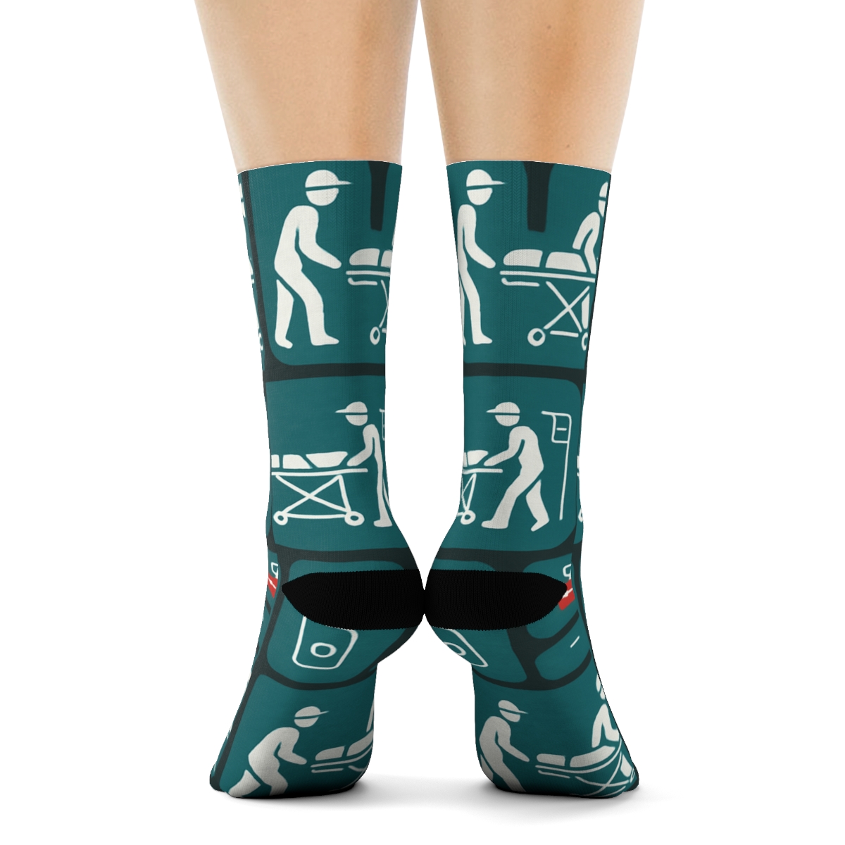 Icon Tiles With Paramedic Rescue Rhythm stylish athletic crew socks