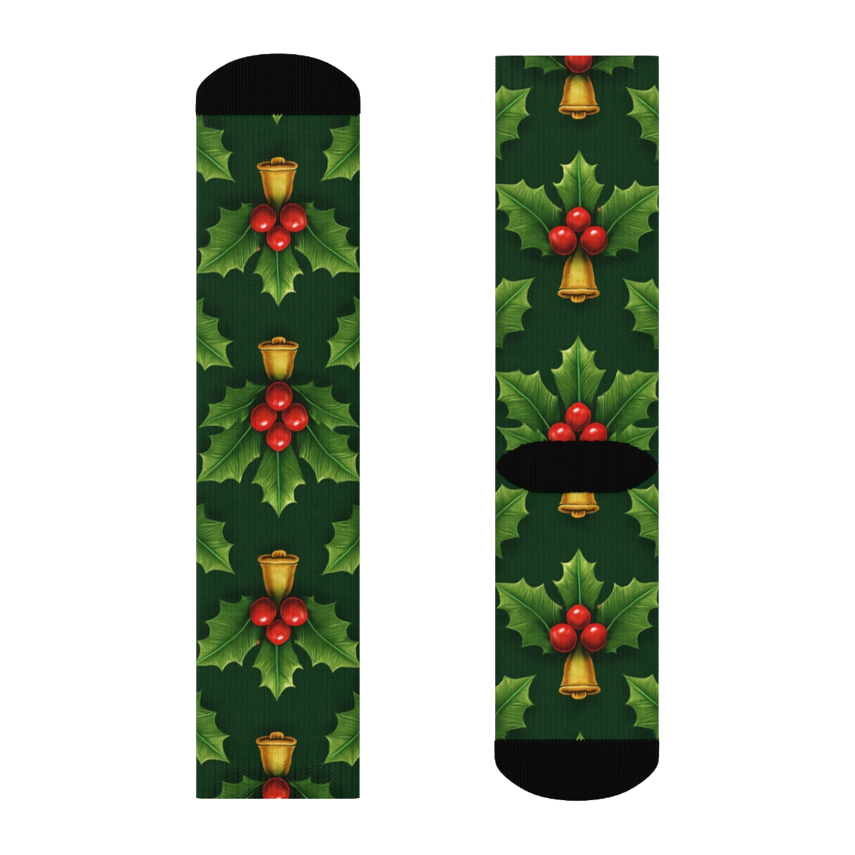 Crimson Holly Grid premium sports crew socks