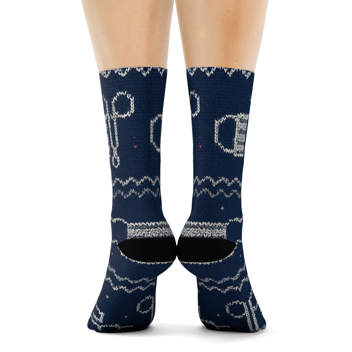 Knitted Surgeon Tool Fair Isle custom crew socks