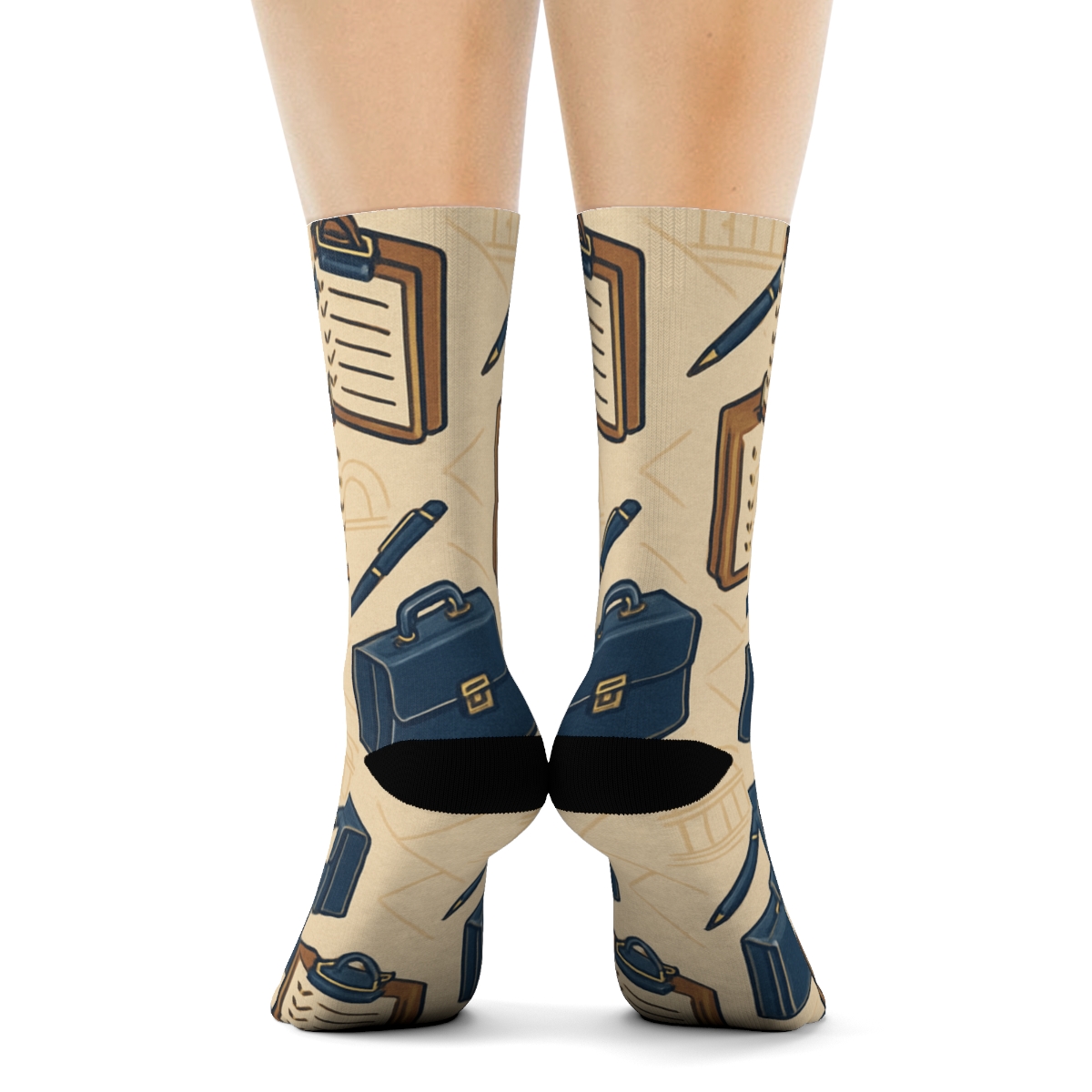 Paralegal Briefcase And Legal Pad Tessellation personalized crew socks