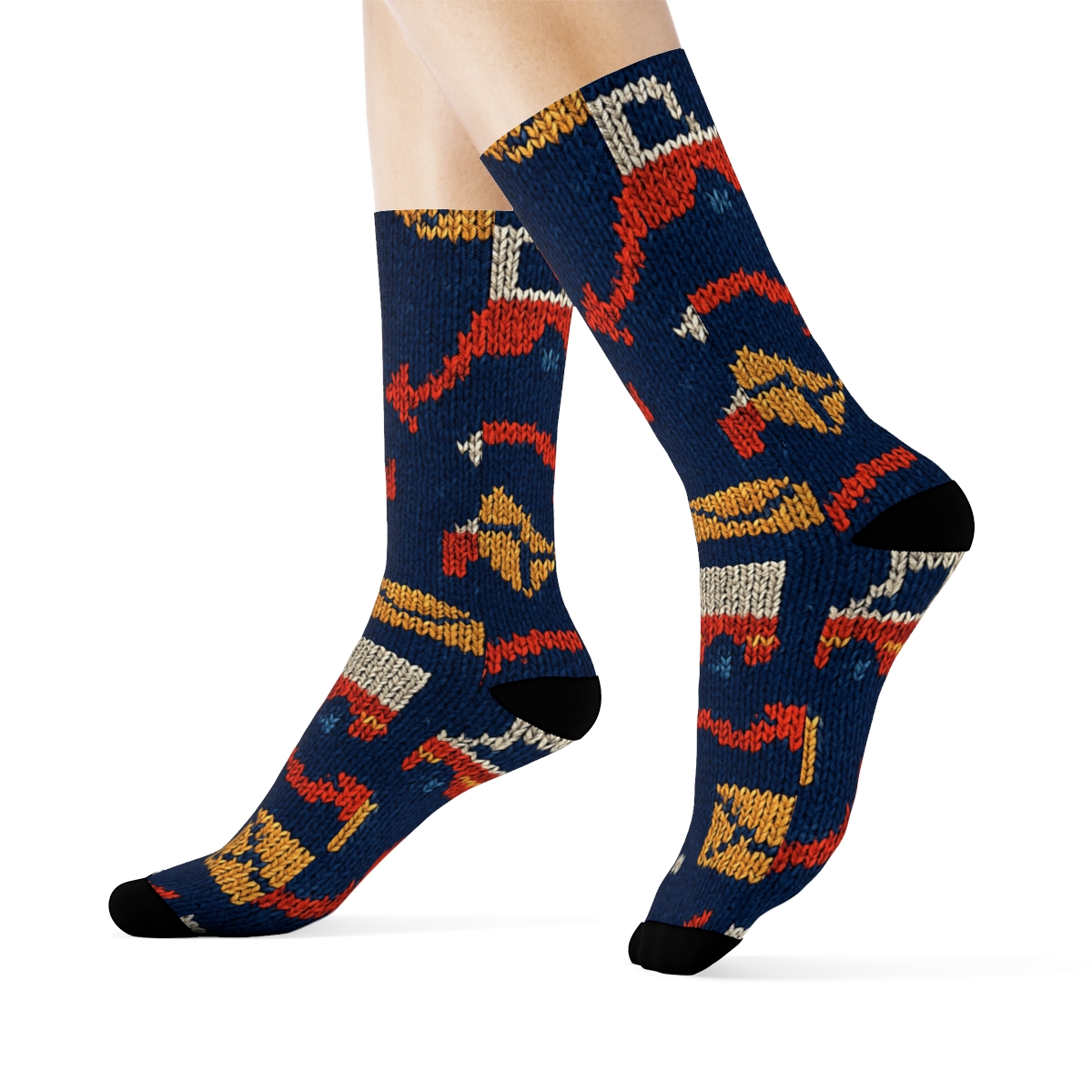 Knit Illusion Route Map For Mail Carrier trendy patterned crew socks