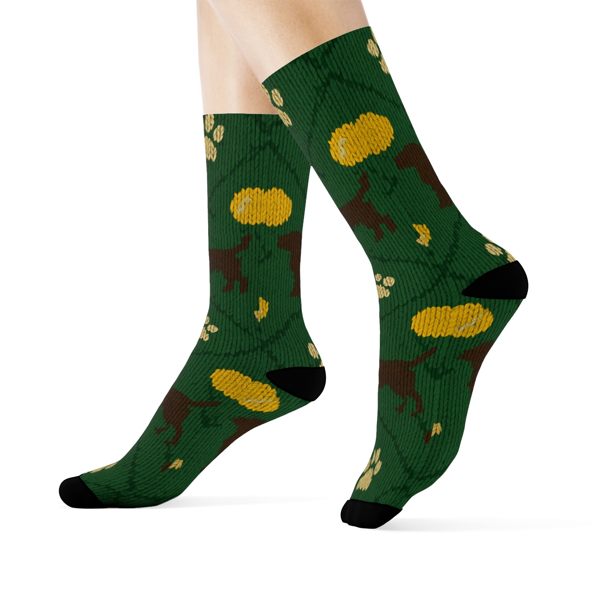 Knitted Park Tiling, Labrador Retriever Edition soft everyday crew socks