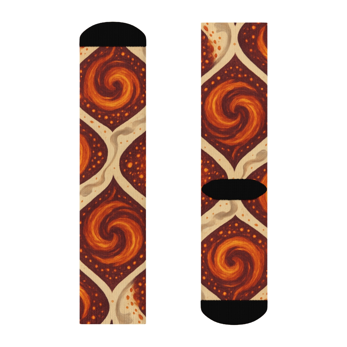 Molten Ember Mosaic On Warm Ivory Background comfortable cotton crew socks