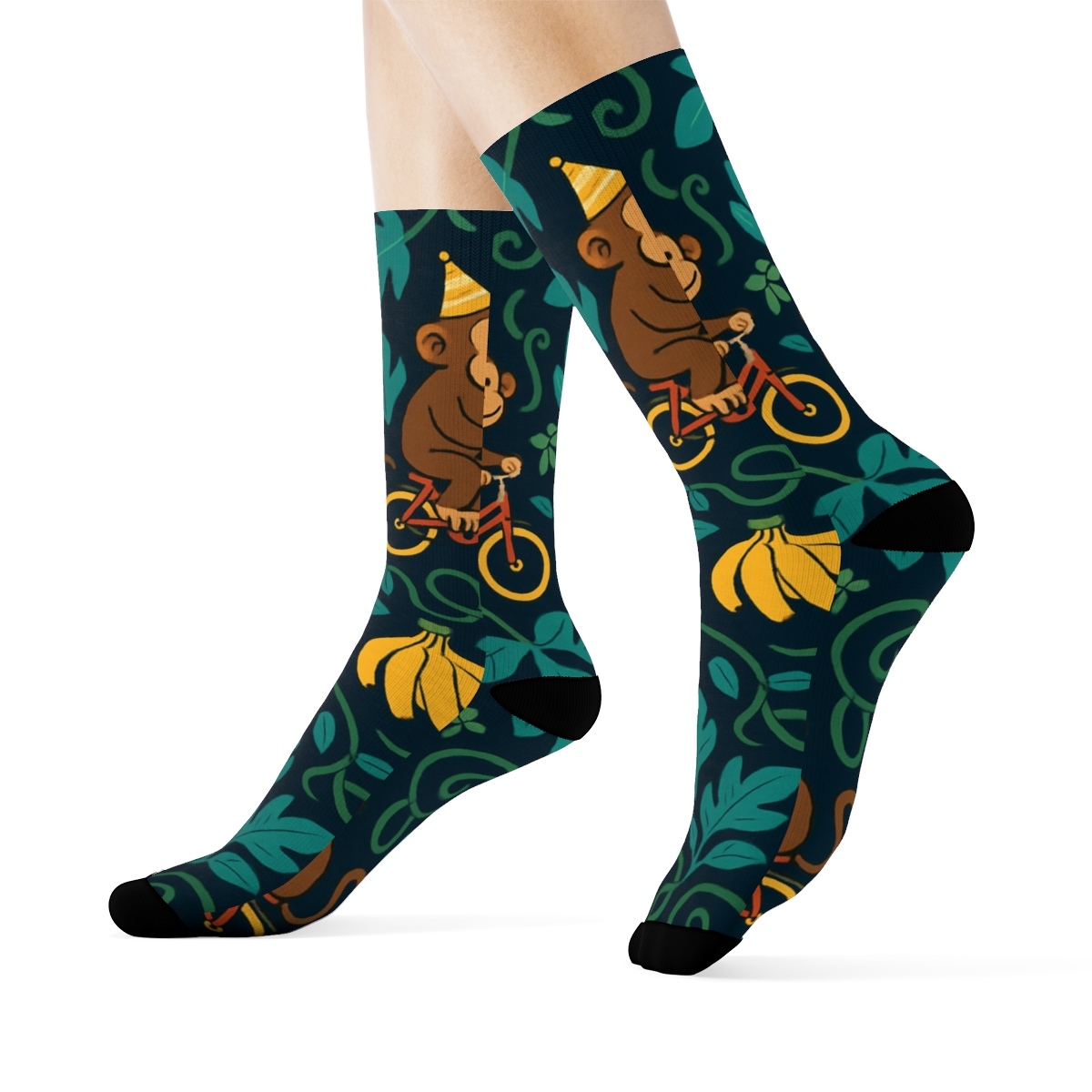 Jungle Party Ape Tile Parade comfortable cotton crew socks
