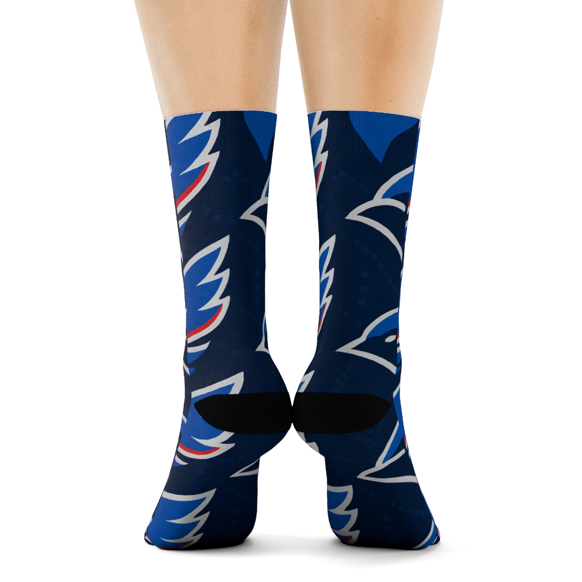 Tessellated Jay Wing Pattern With Blue Jays premium sports crew socks