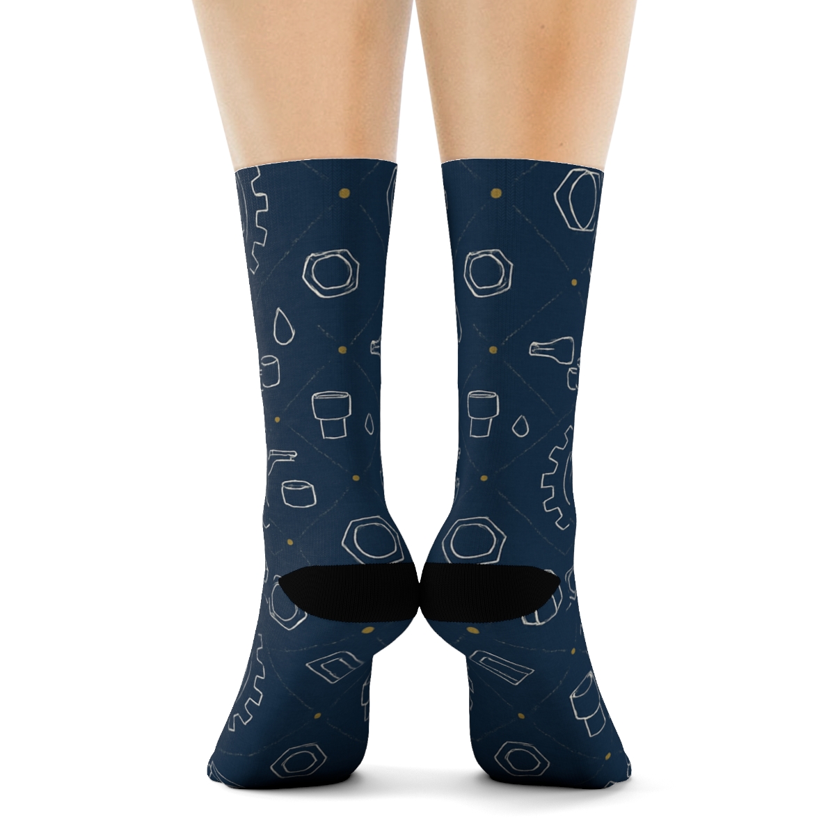Blueprint Lattice With Mechanic Charm premium sports crew socks