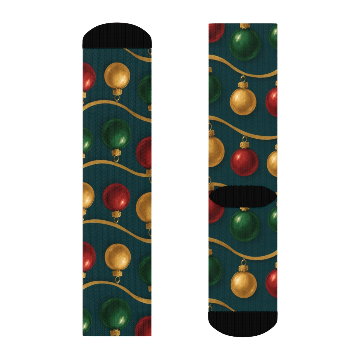 Ornament Wave Christmas comfortable cotton crew socks