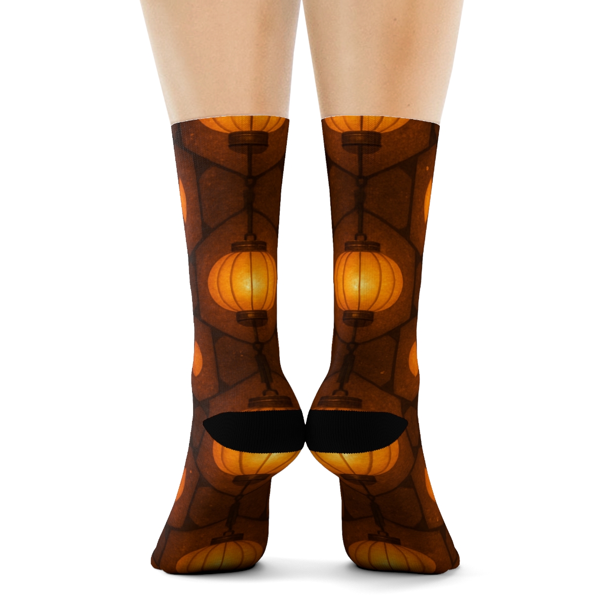 Auric Lantern Lattice trendy patterned crew socks