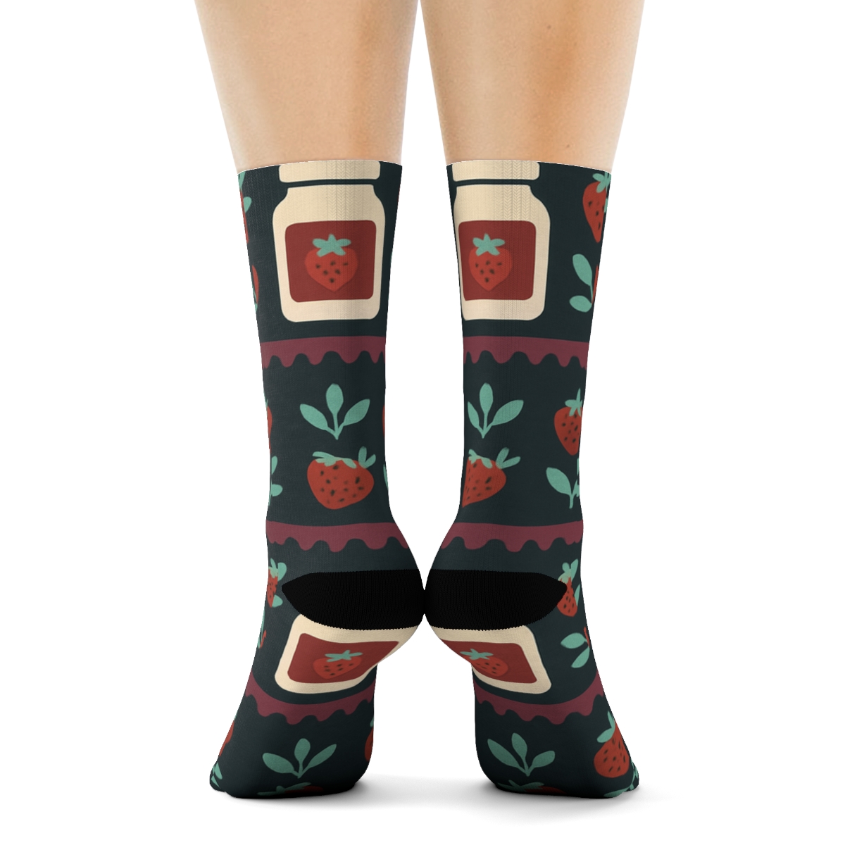 Strawberry Jam Jar Orbit Tiles premium sports crew socks