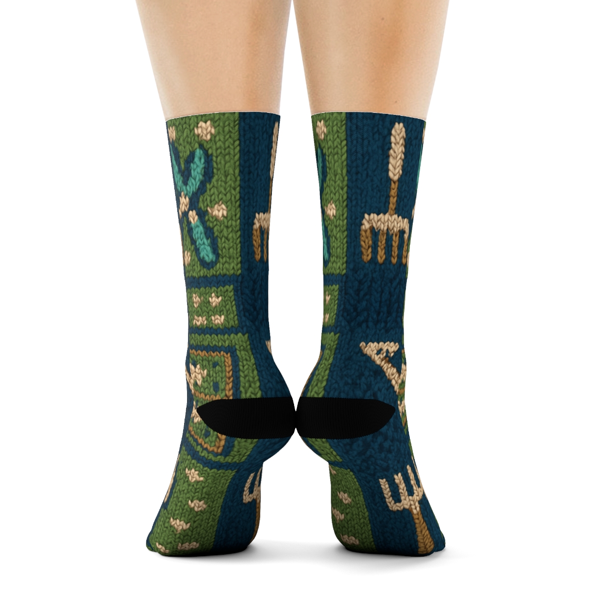 Knitted Pattern Illusion Landscaper Tool Quilt personalized crew socks