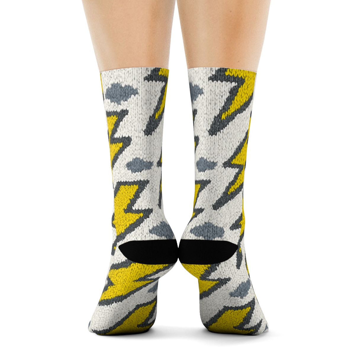 Voltage Chevron Knit On Bright White stylish athletic crew socks