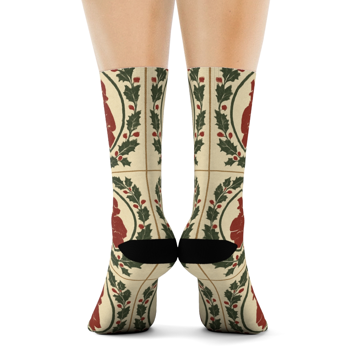 Vintage Carolers Medallion Repeat soft everyday crew socks