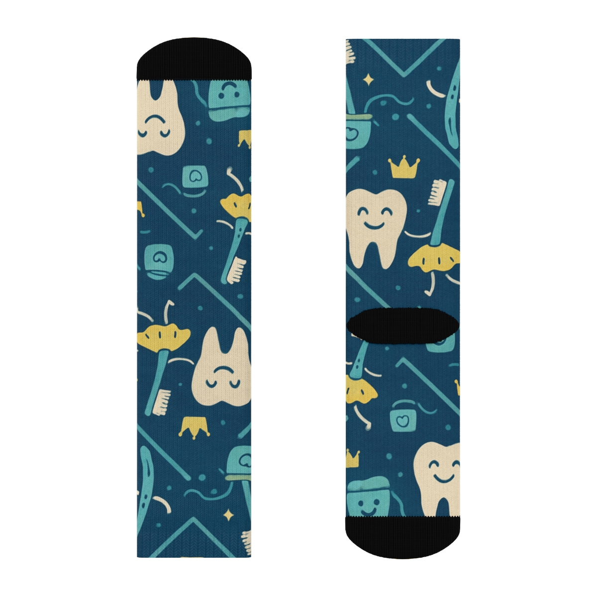 Dentist Toothbrush Chevron Carnival custom crew socks