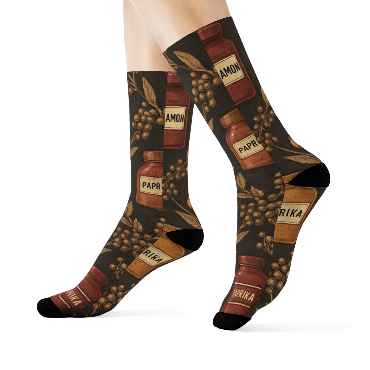 Cook-Crafted Spice Jar Lattice custom crew socks