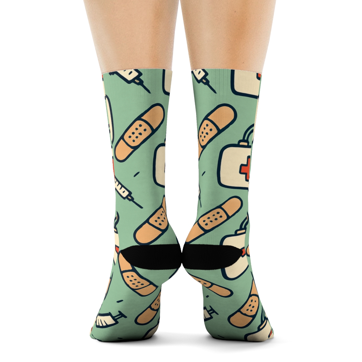 Doctor Bag Parade Repeat On Hospital Green stylish athletic crew socks