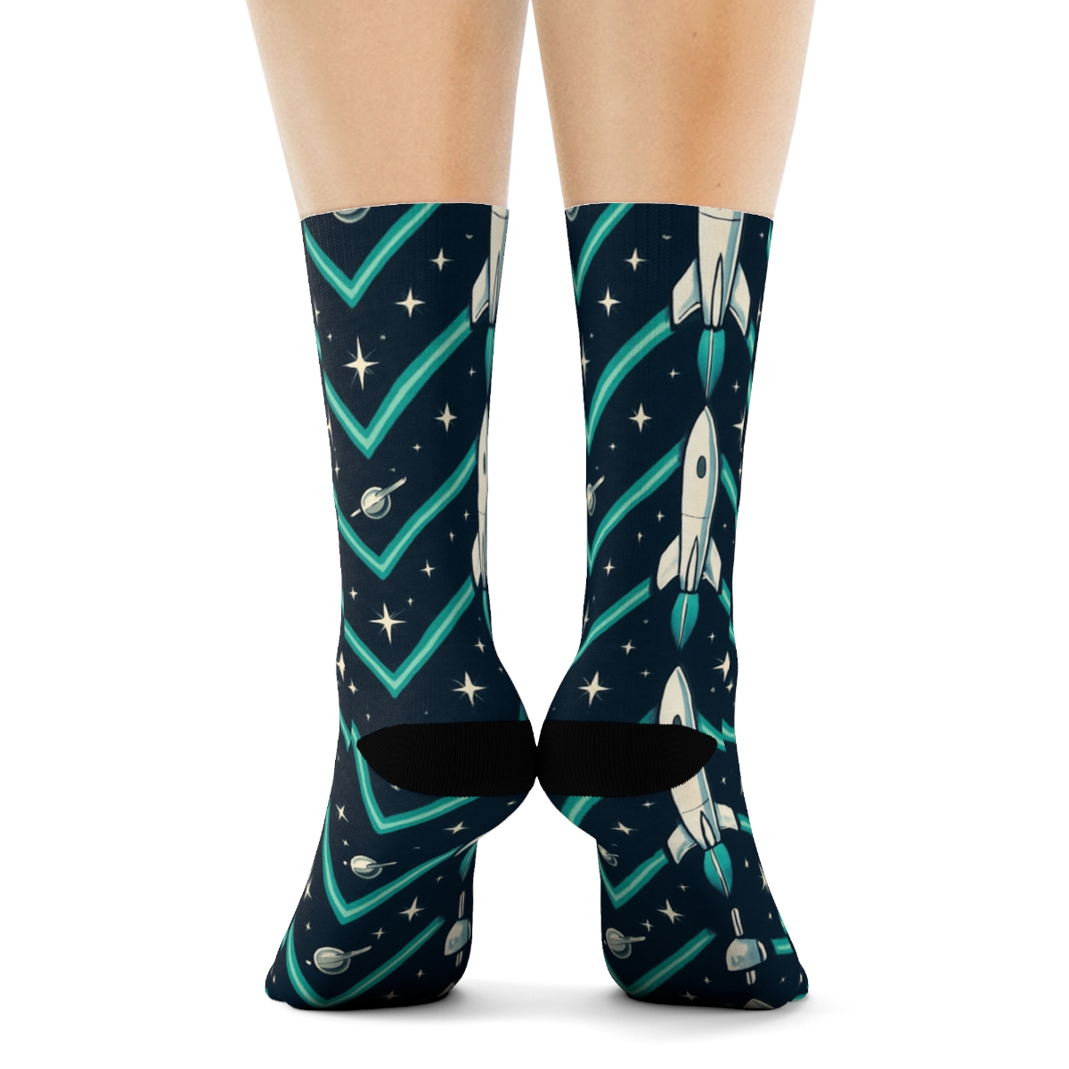 Orbit Band Rocket Chevron Pattern trendy patterned crew socks