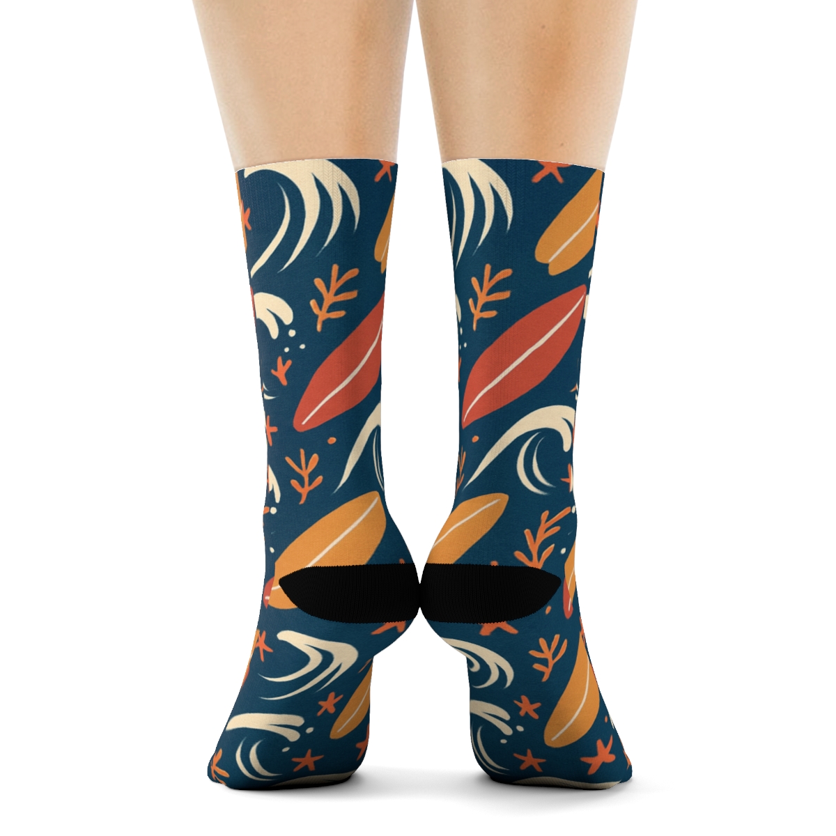 Surfboard Chevron Parade comfortable cotton crew socks