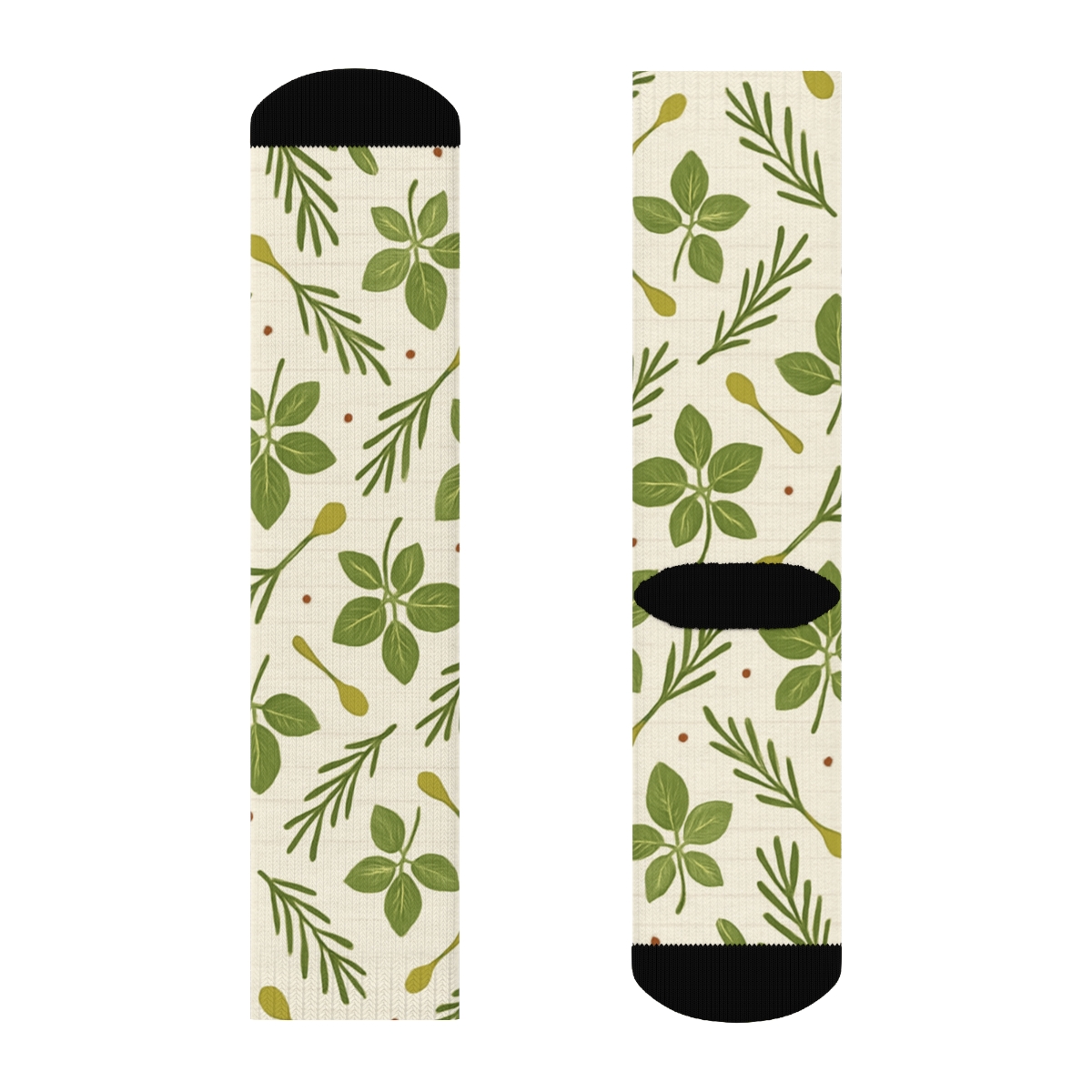 Herb Lattice Cook Pattern designer printed crew socks