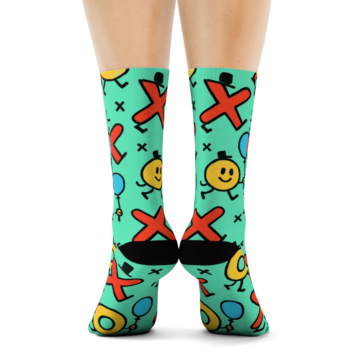 Tic Tac Toe Parade With Valentines Xo Icons Interior soft everyday crew socks