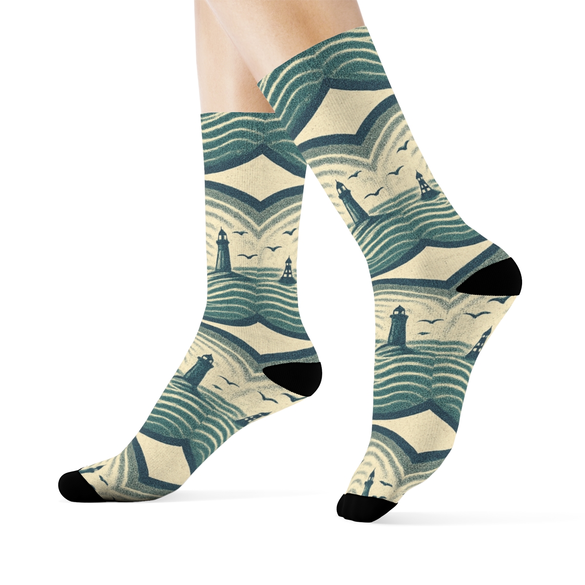 Lighthouse Concentric Coast premium sports crew socksLighthouse Concentric Coast Crew Socks - Image 3
