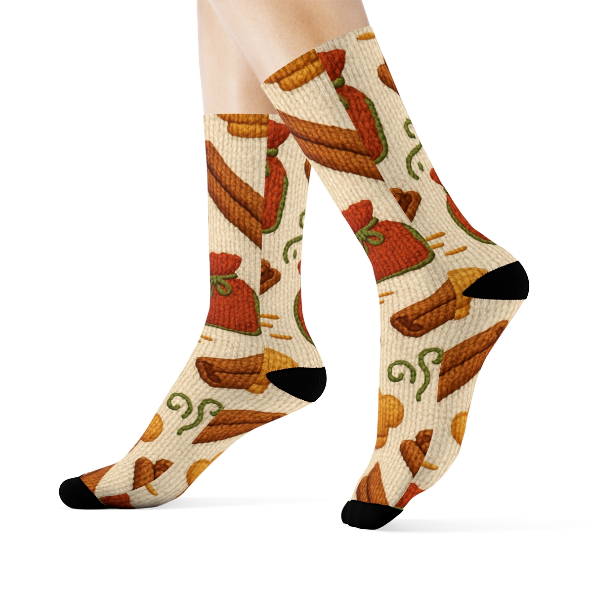 Knitted Illusion Cook Spice Sachet Lattice personalized crew socks