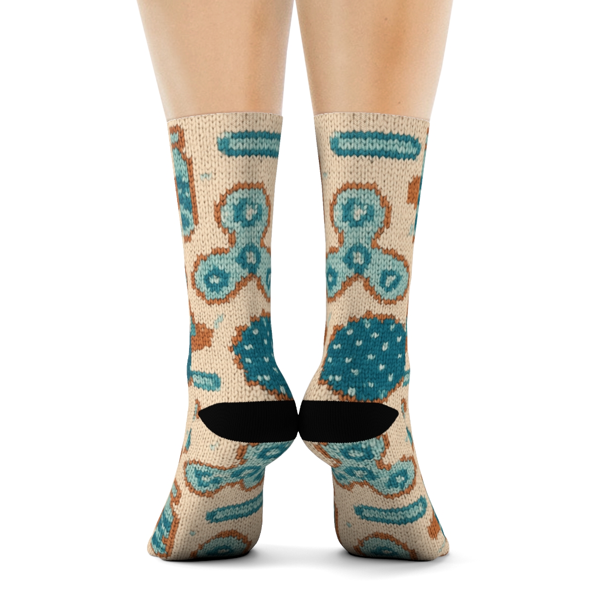 Knitted Illusion Occupational Therapist Sensory Circuit Tiles designer printed crew socks