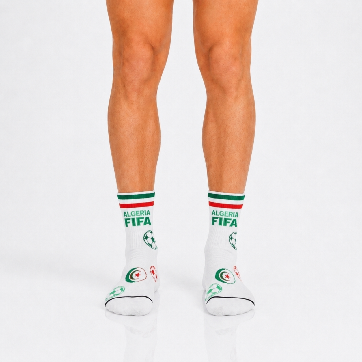 Unisex FIFA 2026 Algeria Soccer Fan Sports Themed SocksUnisex FIFA 2026 Algeria Soccer Fan Sports Themed Socks - Image 3