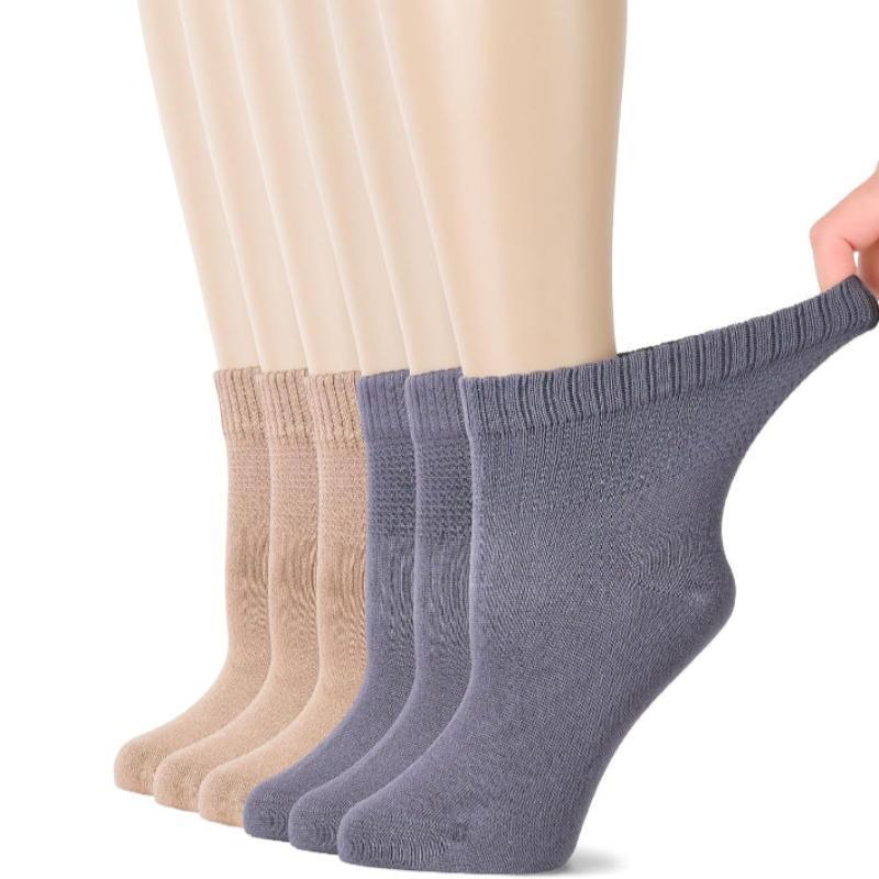 6 Pairs Bamboo Stretchy Diabetic Socks – All-Day Comfort and Support