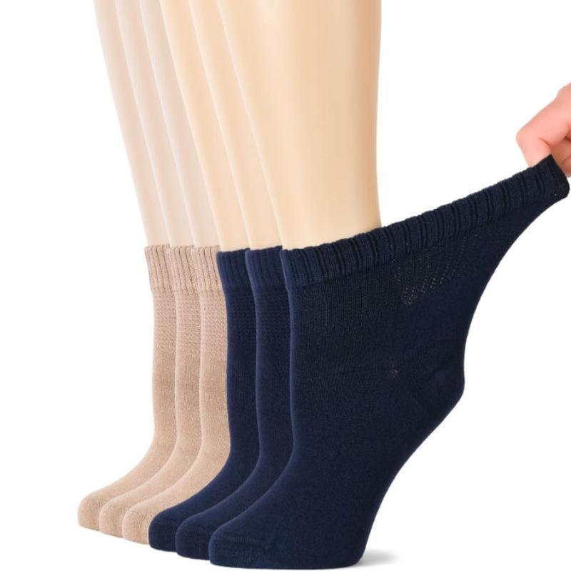 6 Pairs Bamboo Stretchy Diabetic Socks – All-Day Comfort and Support