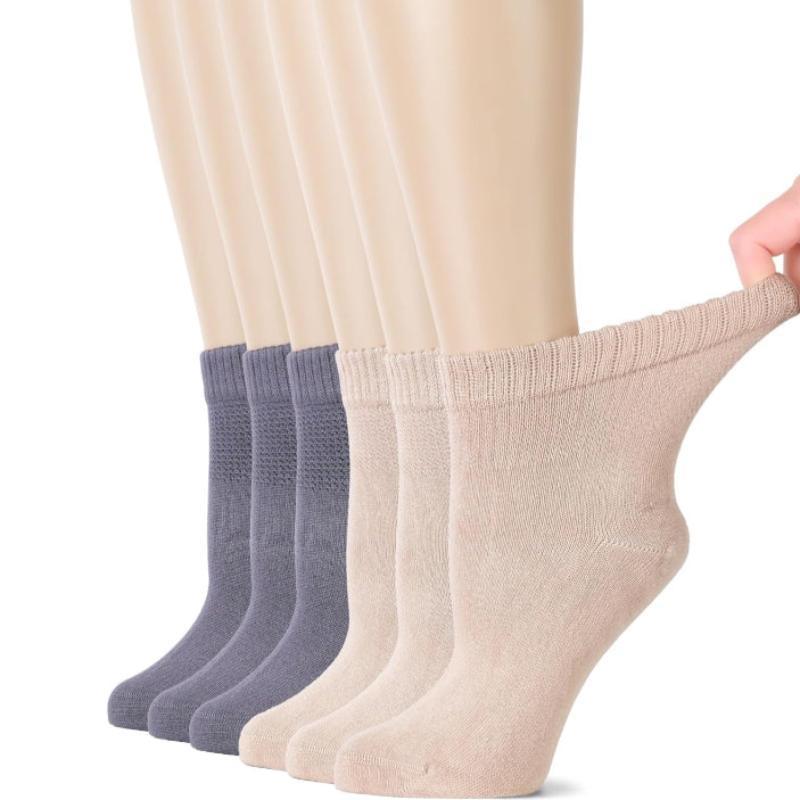 6 Pairs Bamboo Stretchy Diabetic Socks – All-Day Comfort and Support