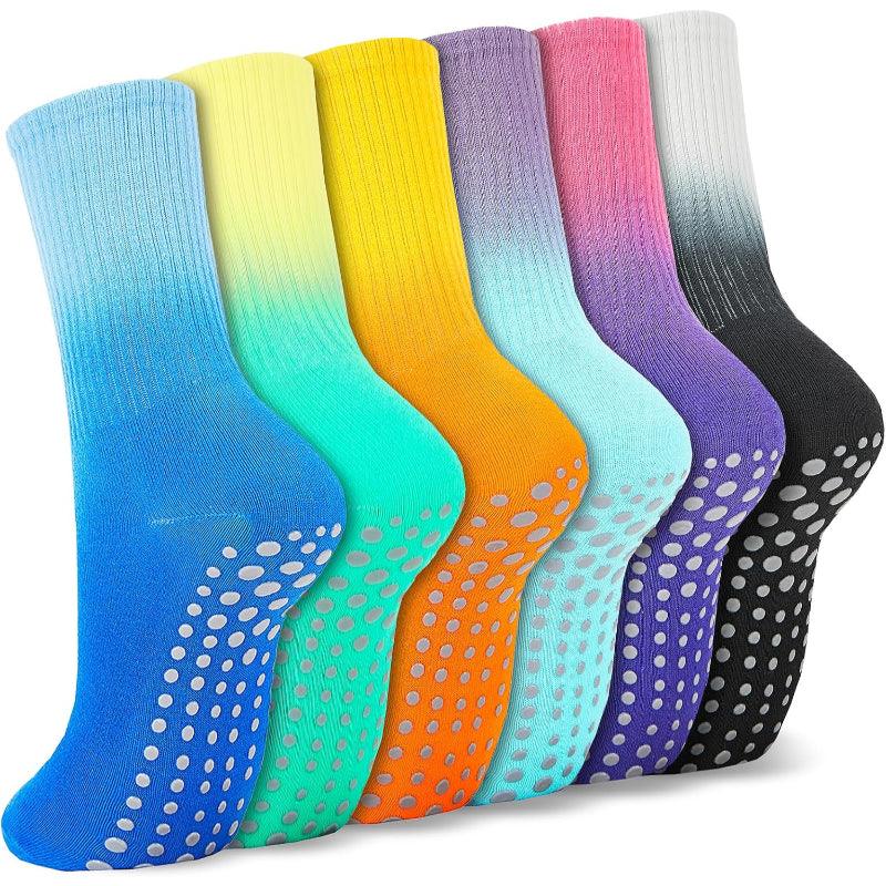 6 Pairs Non-Slip Tie Dye Socks