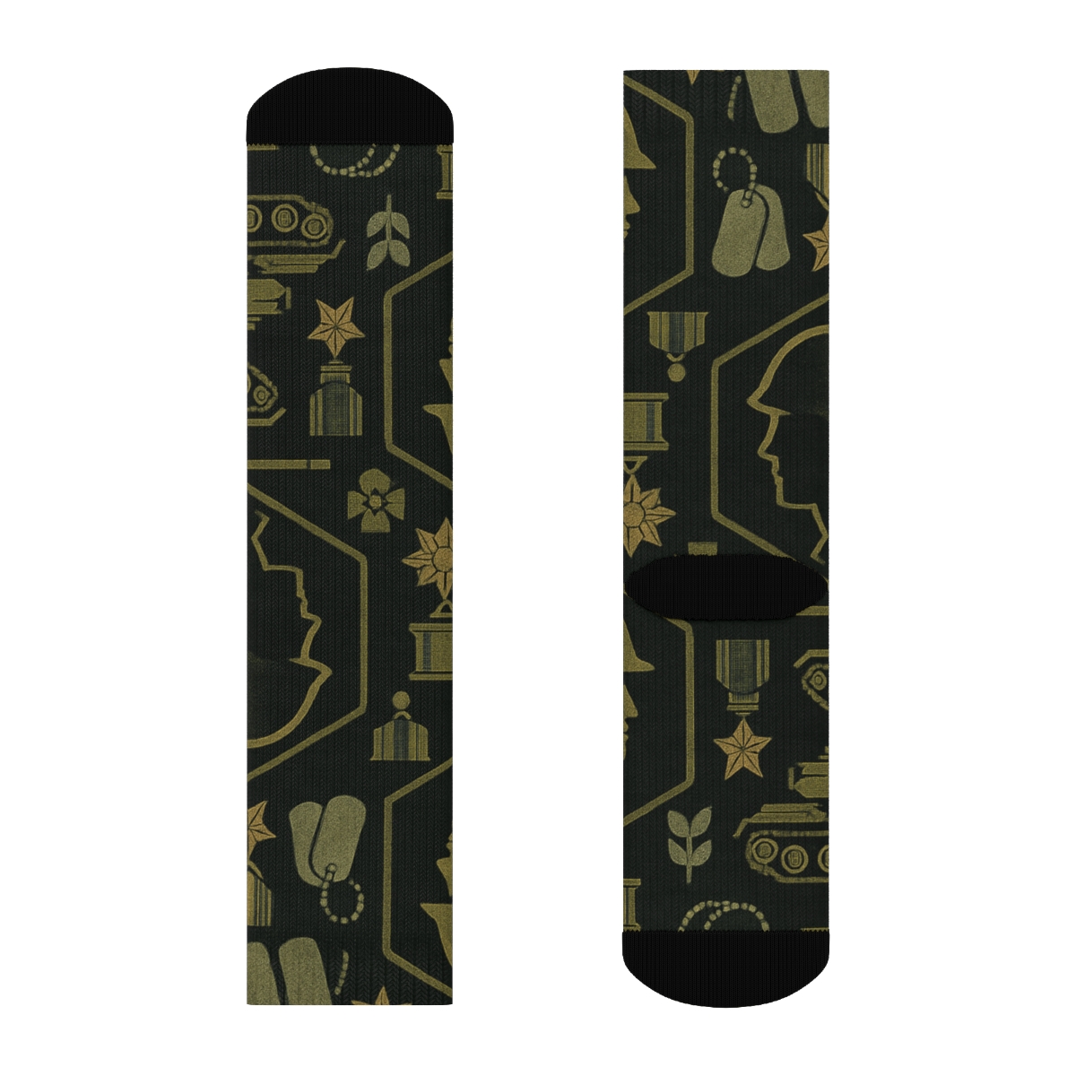 Camouflage Lattice Soldier Collage comfortable cotton crew socks