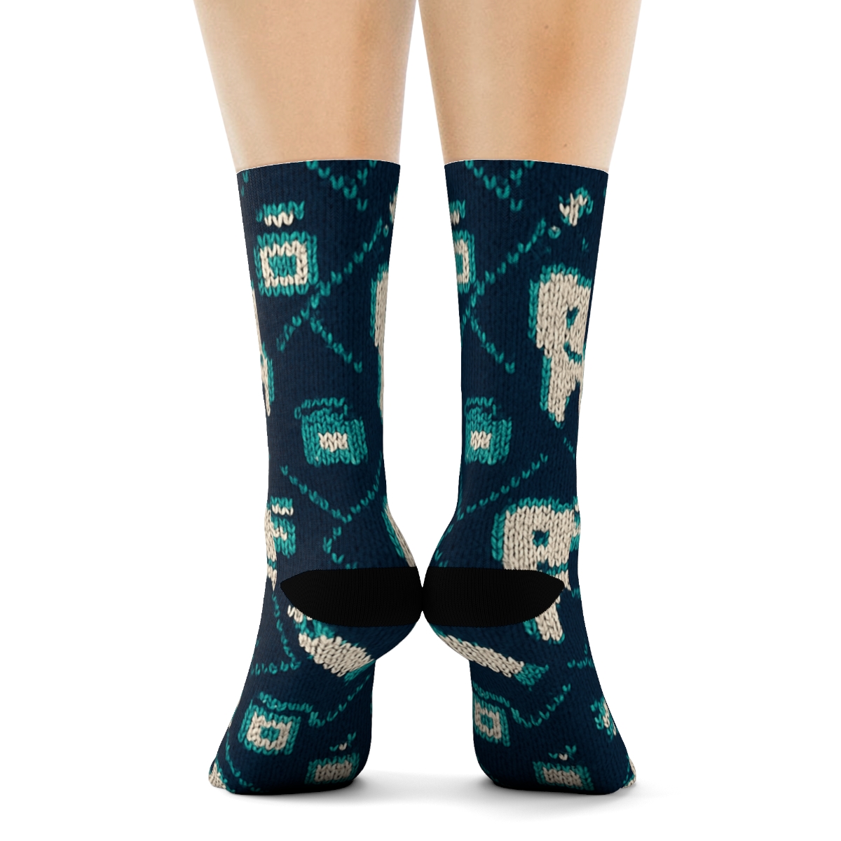 Knitted Tooth Parade, Dentist Edition personalized crew socks