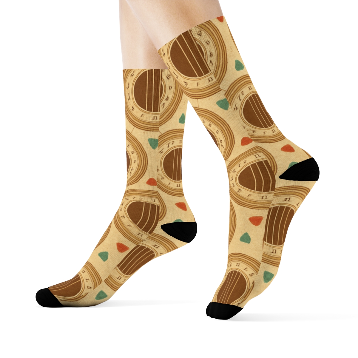 Retro Poster Guitar-Grade Sound Hole Medallions custom crew socks