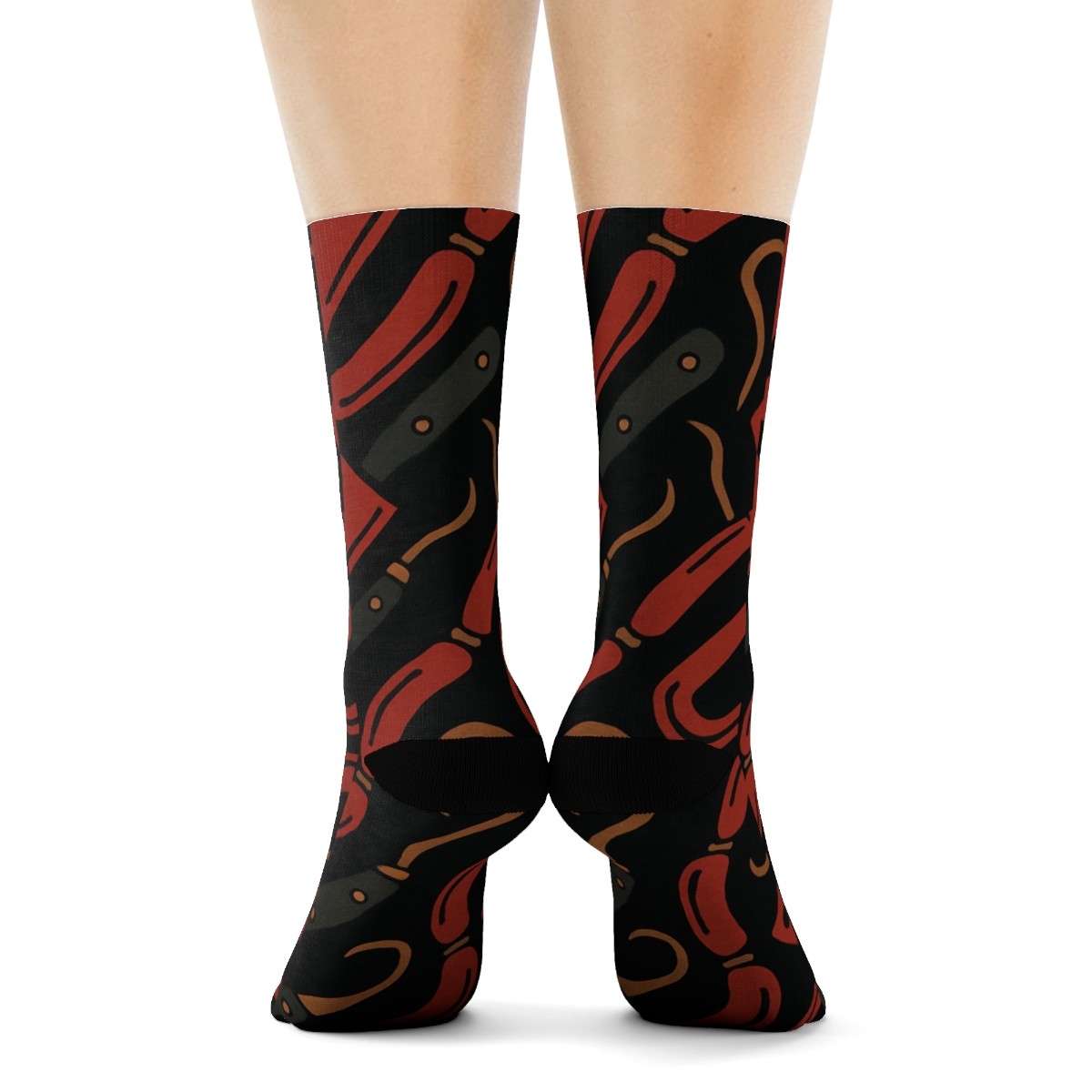 Crimson Cleaver Butcher Tessellation stylish athletic crew socks